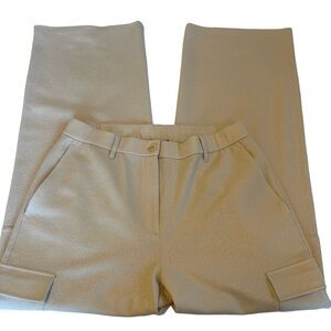 Eileen Fisher Wool Wide Leg Cargo Pant High Rise Size Medium/Large‎ GUC